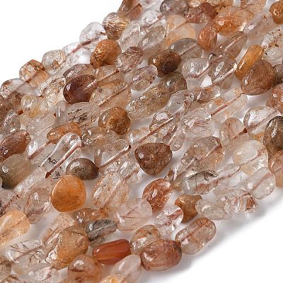 Natural Rutilated Quartz Beads Strands G-L493-10-1