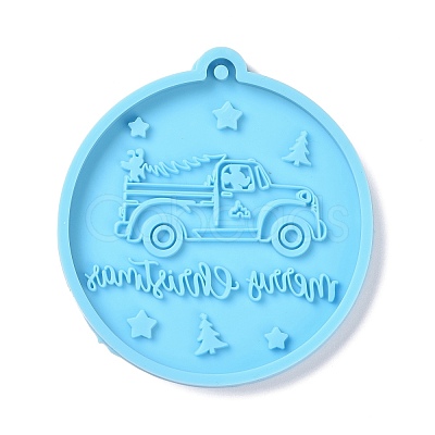 Christmas Ball with Truck Pendant Silicone Molds DIY-K051-23-1