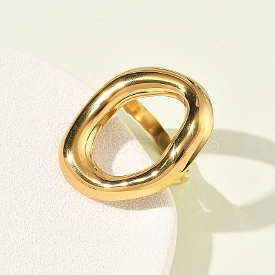 Adjustable 304 Stainless Steel Cuff Open Rings for Women RJEW-Z122-03G-03-1