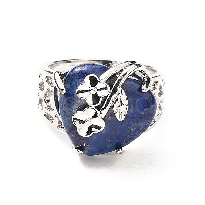 Natural Lapis Lazuli Adjustable Rings RJEW-P043-03P-13-1