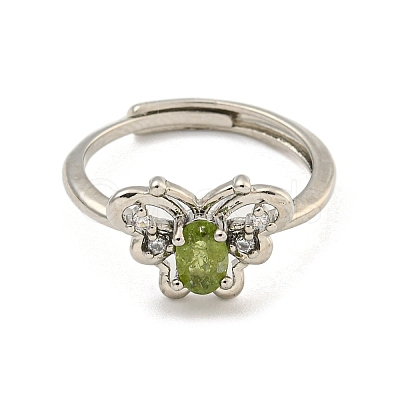Butterfly Brass Adjustable Rings RJEW-G317-05P-1
