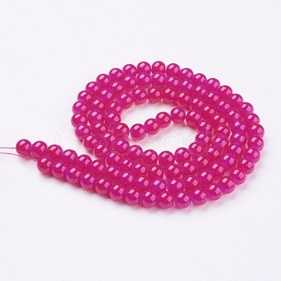 Imitation Jade Glass Beads Strands DGLA-S076-8mm-24-1