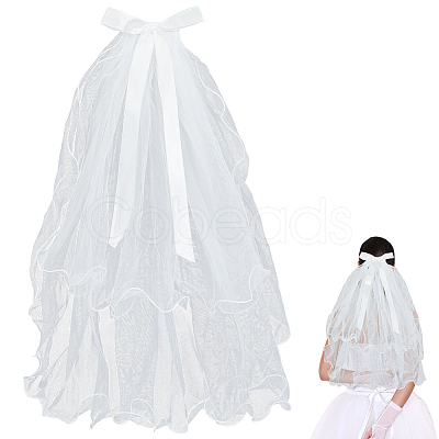 Organza Bridal Veils AJEW-WH20020-254B-1