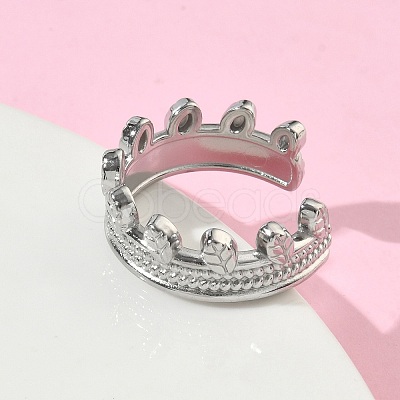 304 Stainless Steel Cuff Open Rings for Women RJEW-L341-02A-P-1
