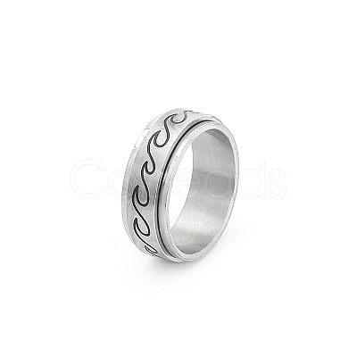 Unisex 304 Stainless Steel Finger Rings WG71EDB-01-1