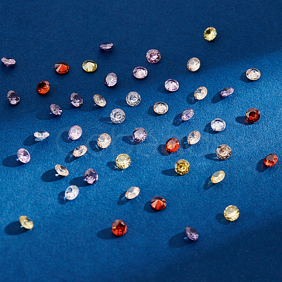 300Pcs 6 Colors Diamond Shape Grade A Cubic Zirconia Cabochons ZIRC-PH0001-43B-02-1