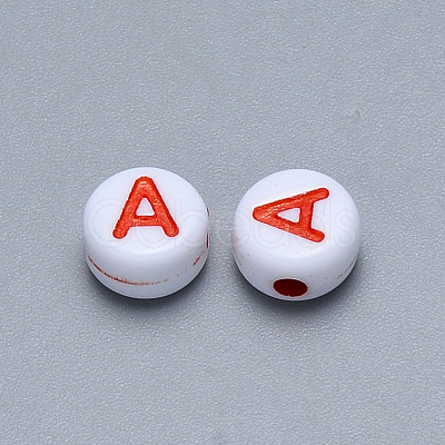 Craft Acrylic Horizontal Hole Letter Beads X-SACR-S201-11A-1