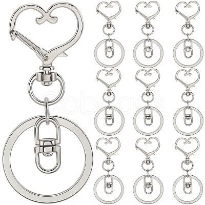 18Pcs Alloy Swivel Keychain Clasps KEYC-SP0001-48B-P-1