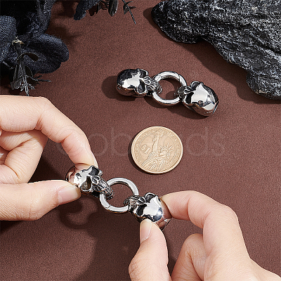 2 Sets Tibetan Style 304 Stainless Steel Spring Gate Rings STAS-UN0040-63-1