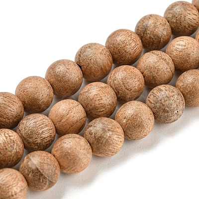 Natural Wood Beads Strands WOOD-F008-05-A-1