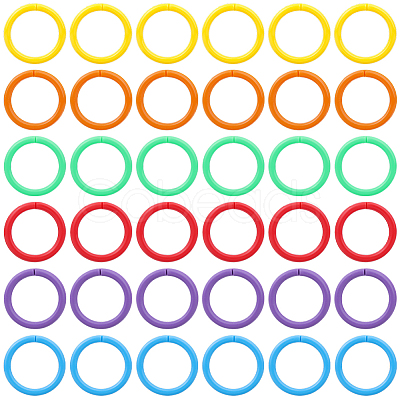 120Pcs 6 colors Plastic Loose Leaf Book Binder Rings KY-CP0001-25B-1