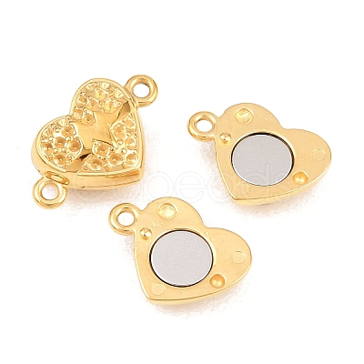 304 Stainless Steel Magnetic Clasps with Loops STAS-P452-04G-G-1