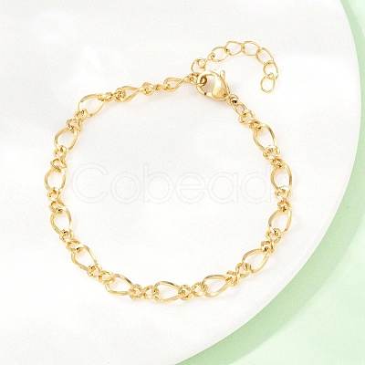 304 Stainless Steel Infinity Link Chain Bracelets BJEW-D458-05G-1
