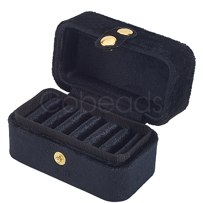 1Pc Mini Rectangle Velvet Ring Storage Boxes with Snap Buttons CON-BBC0001-19-1