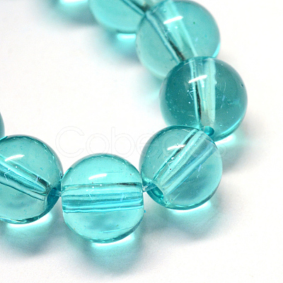 Baking Paint Transparent Glass Round Bead Strands LS-DGLA-Q022-6mm-27-1