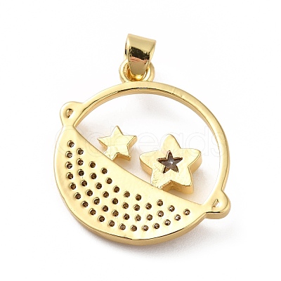Rack Plating Brass Micro Pave Cubic Zirconia Pendants KK-E281-10G-1