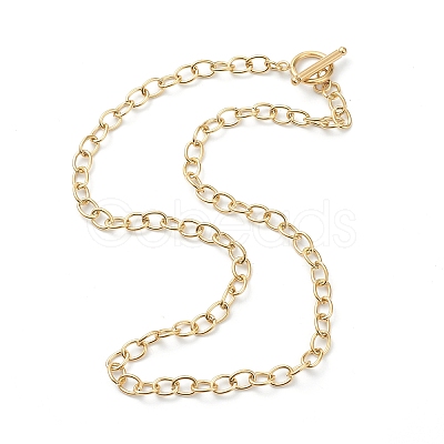PVD Vacuum Plating 304 Stainless Steel Cable Chain Necklaces X-NJEW-I248-21G-1