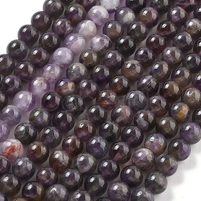 Natural Amethyst Beads Strands X-G-G779-8MM-05A-1