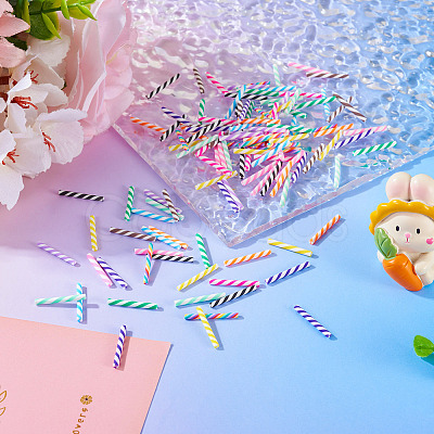 120Pcs 12 Colors Two Tone Handmade Polymer Clay Simulation Chocolate Stick CLAY-TA0001-43-1