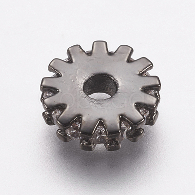 Brass Micro Pave Cubic Zirconia Bead Spacers ZIRC-E143-21B-1