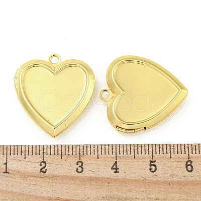 Rack Plating Heart Brass Locket Pendants KK-T071-11G-1