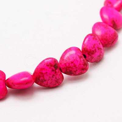 Heart Synthetic Turquoise Beads Strands TURQ-I019-12mm-04-1