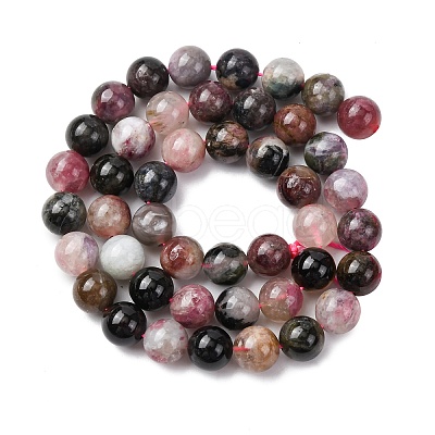 Natural Multicolor Tourmaline Round Bead Strands G-I162-01-8mm-1