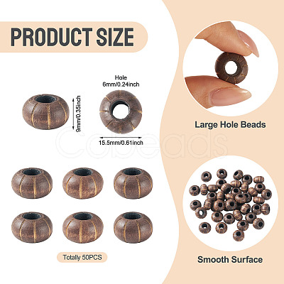 Wood European Beads WOOD-TA0003-09D-1