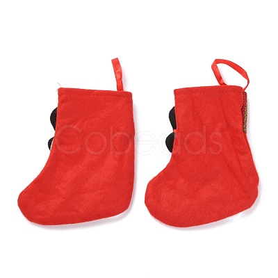 Cloth Hanging Christmas Stocking HJEW-B003-06-1