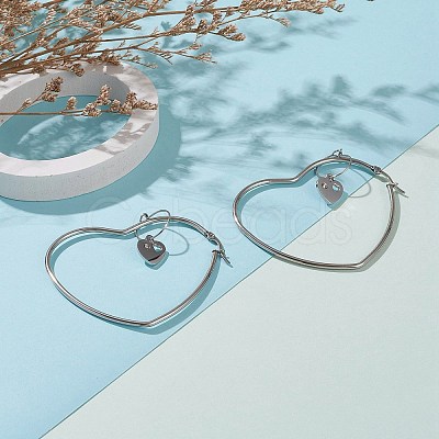 Stainless Steel Hoop Earrings EJEW-JE04453-03-1