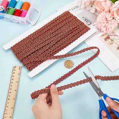 Braided Polyester Lace Trim OCOR-WH0079-23B-1
