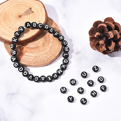 Craft Black Acrylic Beads SACR-YW0001-05-1