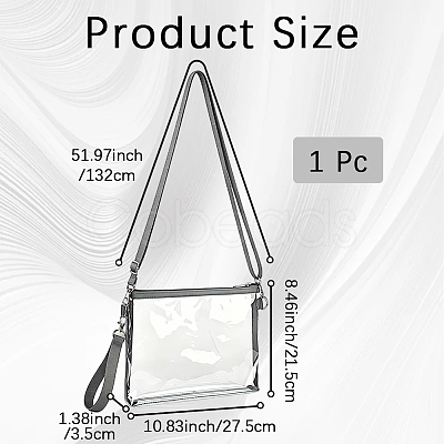 Waterproof Transparent PVC Crossbody Bags AJEW-WH20115-05A-1