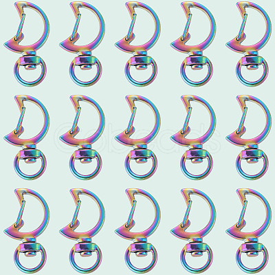 20Pcs Alloy Swivel Snap Hook Clasps KEYC-SC0001-66-1