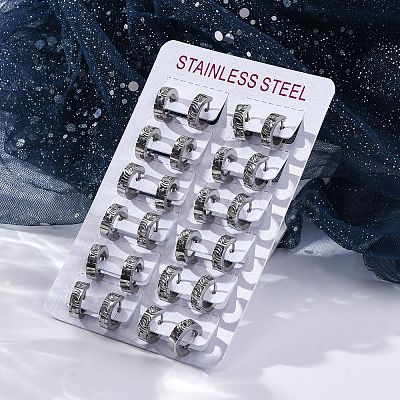 304 Stainless Steel Polishing effect Hoop Earrings EJEW-M001-14P-1