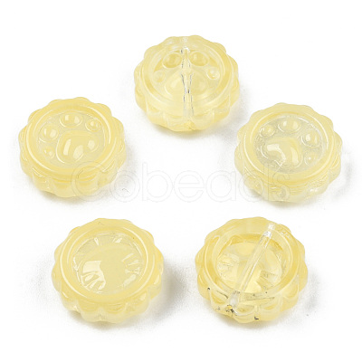 Transparent Spray Painted Glass Beads GLAA-N035-037-C05-1