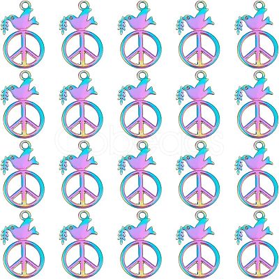20Pcs Rainbow Color Alloy Pendants FIND-FH0003-56-1