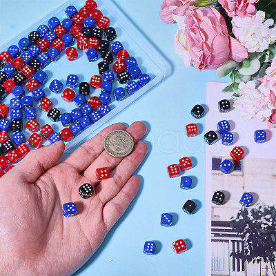 180Pcs 3 Colors Acrylic Beads OACR-CA0001-22-1