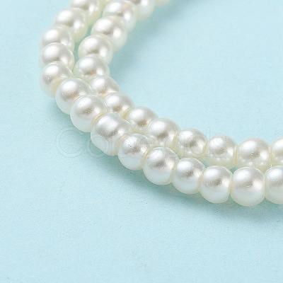 Baking Paint Pearlized Glass Pearl Round Bead Strands HY-Q003-4mm-02-1