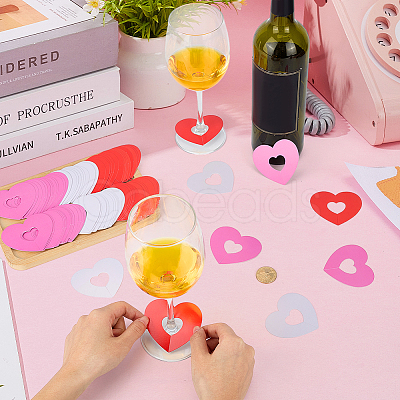 150Pcs 3 Colors Paper Wine Glass Charms DIY-FG0010-07-1