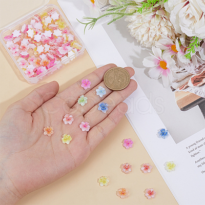 100Pcs Resin Sakura Cabochons MRMJ-ME0001-07-1
