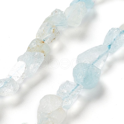 Raw Rough Natural Aquamarine Beads Strands G-P528-B10-01-1