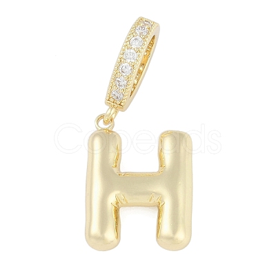 Brass Micro Pave Clear Cubic Zirconia Pendants KK-M289-01H-G-1