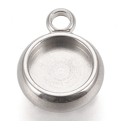 Tarnish Resistant 304 Stainless Steel Pendant Cabochon Settings LS-STAS-K202-03B-P-1
