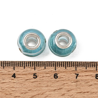 Rondelle Handmade Gold Sand Lampwork European Large Hole Beads X-LPDL-R007-07B-1