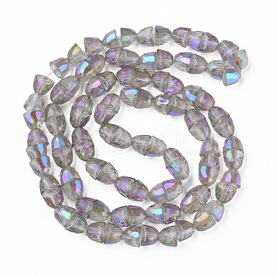 Electroplate Transparent Glass Beads Strands EGLA-N002-35-C01-1