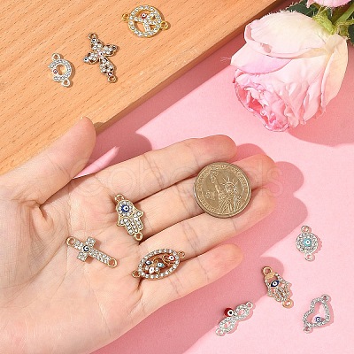 10Pcs 10 Styles Alloy Rhinestone Links/Connectors ALRI-YW0001-31-1