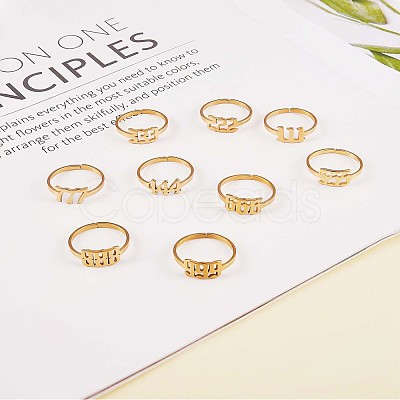 Number Pendant Necklace & Open Cuff Ring JX200A-1