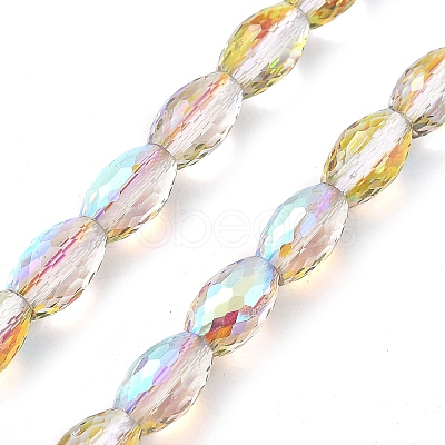 Electroplate Transparent Glass Beads Strands EGLA-M032-02A-HR02-1