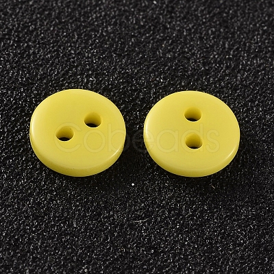 2-Hole Flat Round Resin Sewing Buttons for Costume Design BUTT-E119-36L-18-1